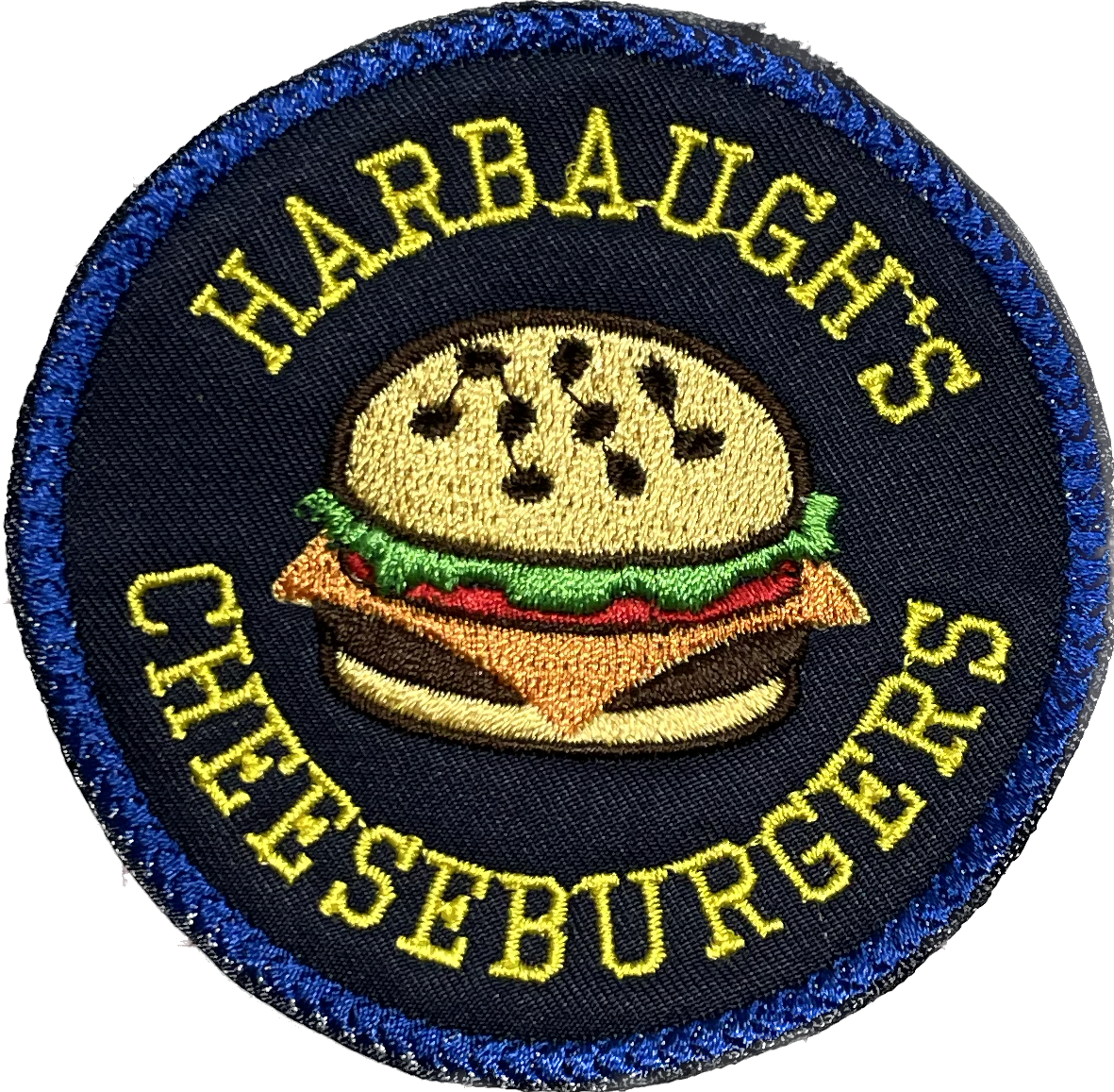 Harbaugh's Cheeseburgers Custom Embroidered Patch- Choose Sew or Iron On