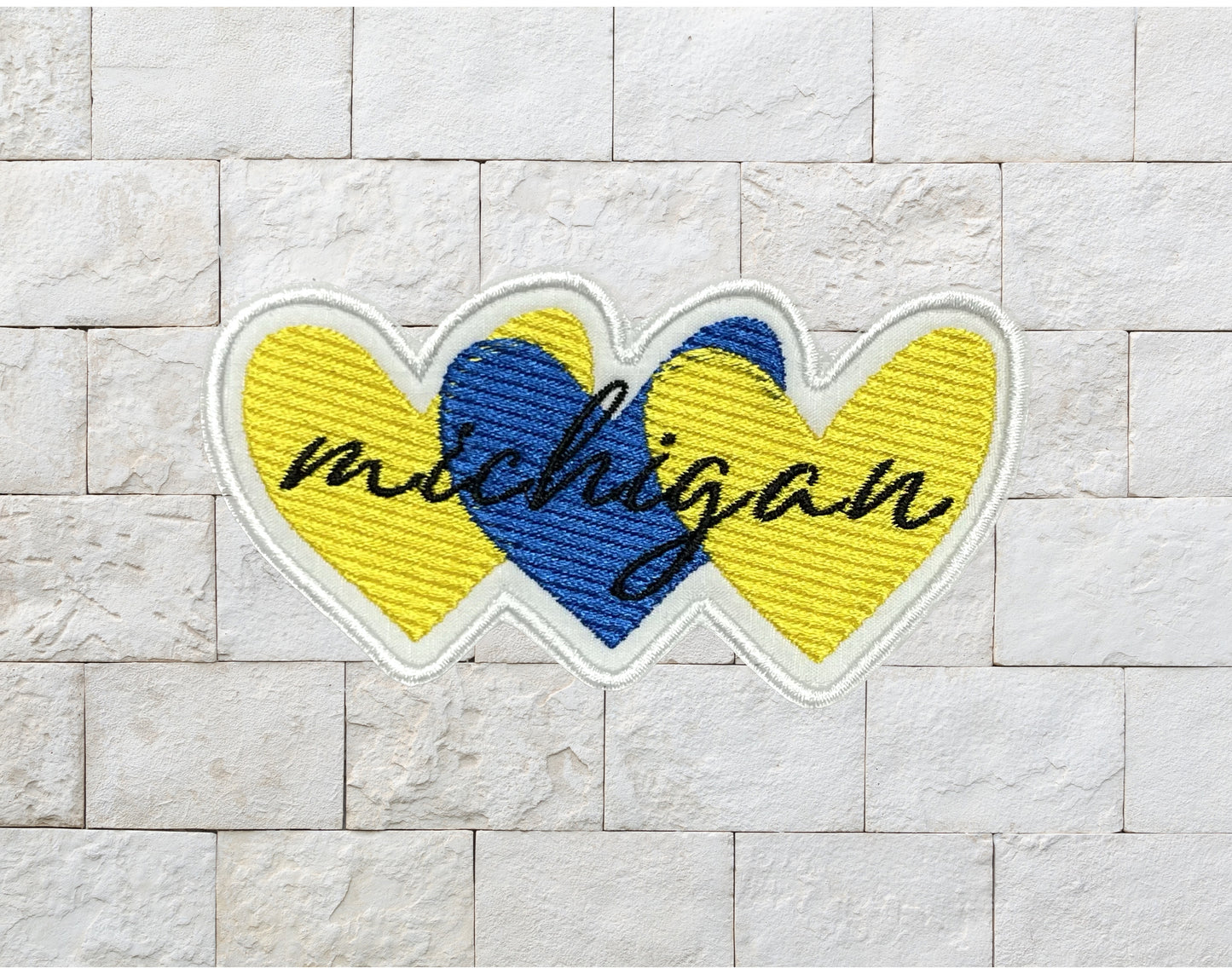 Michigan Hearts Custom Embroidered Patch- Choose Sew or Iron On