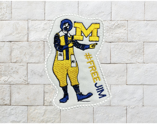 Free Jim Harbaugh Michigan Clown Custom Embroidered Patch- Choose Sew or Iron On