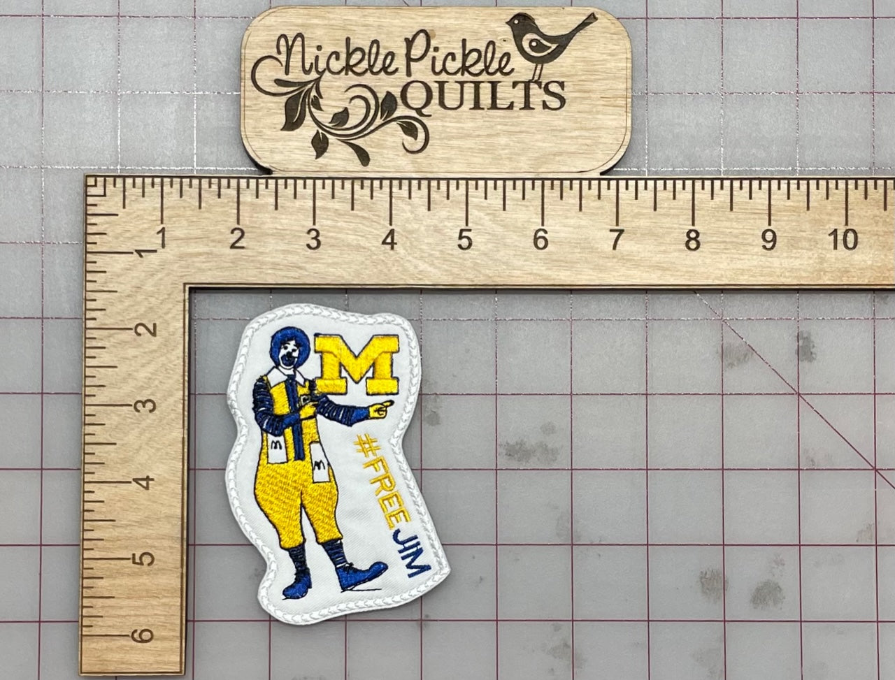 Free Jim Harbaugh Michigan Clown Custom Embroidered Patch- Choose Sew or Iron On