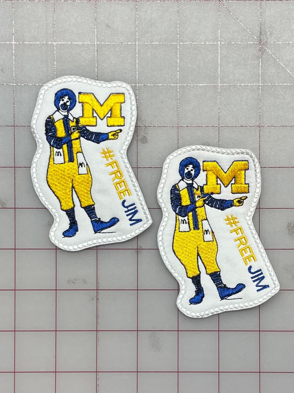 Free Jim Harbaugh Michigan Clown Custom Embroidered Patch- Choose Sew or Iron On