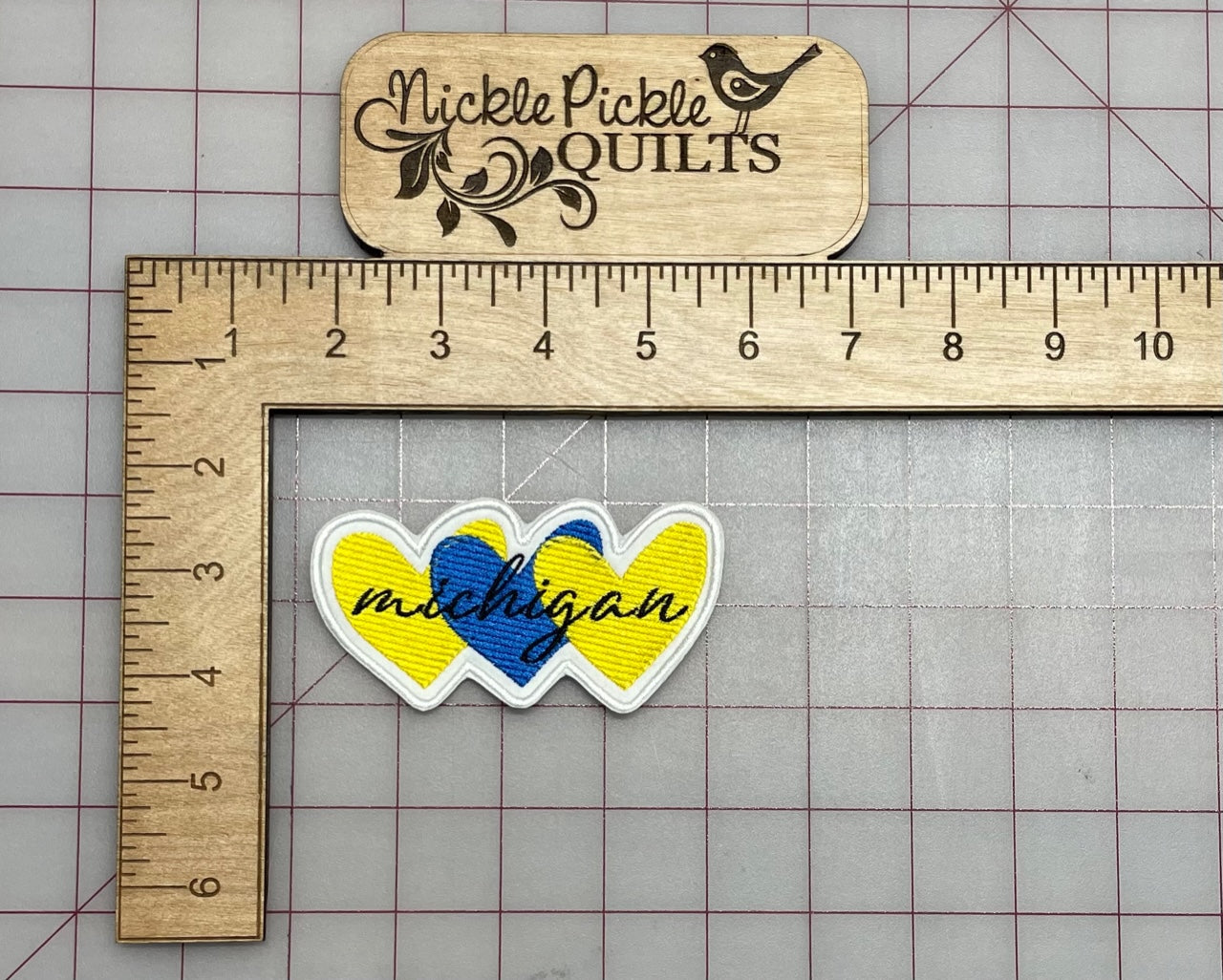 Michigan Hearts Custom Embroidered Patch- Choose Sew or Iron On