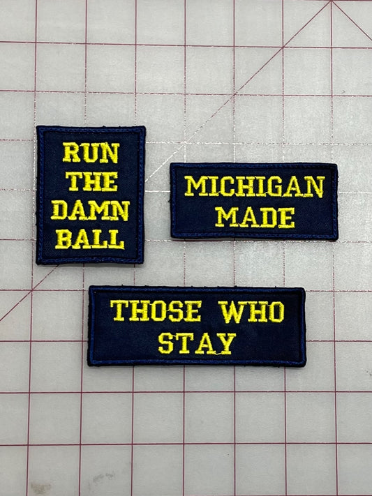 Michigan Wolverine Culture Custom Embroidered Patch Set- Choose Sew or Iron On