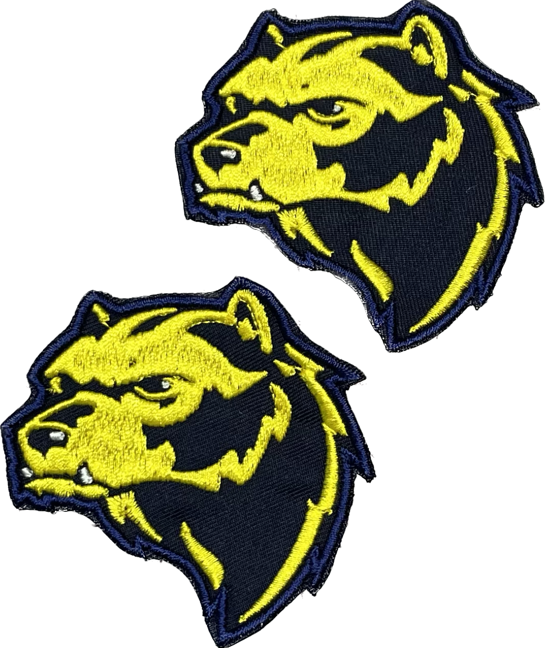 Michigan Wolverine Head Custom Embroidered Patch SET OF TWO- Choose Sew or Iron On