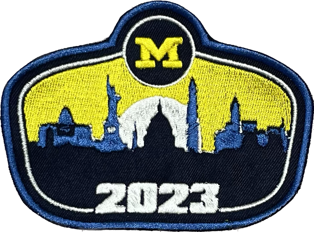 Michigan Football 2023 Team Trip Custom Embroidered Patch- Choose Sew or Iron On