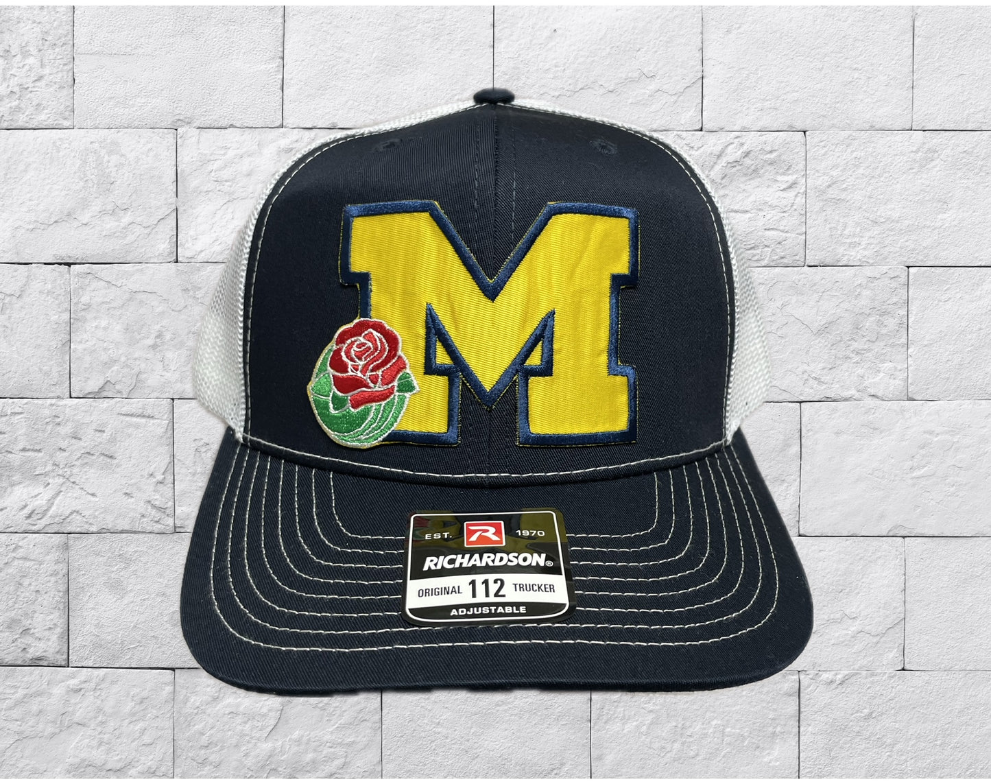 Rose Bowl Michigan Block M Navy with White Richardson 112 Snapback