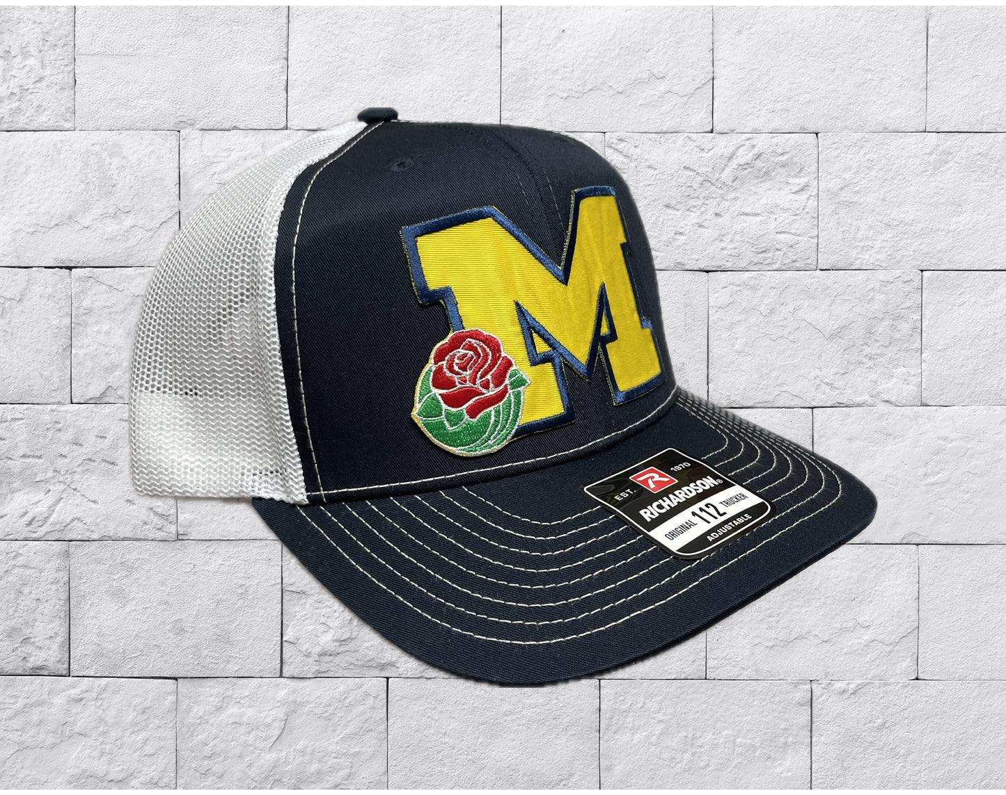 Rose Bowl Michigan Block M Navy with White Richardson 112 Snapback