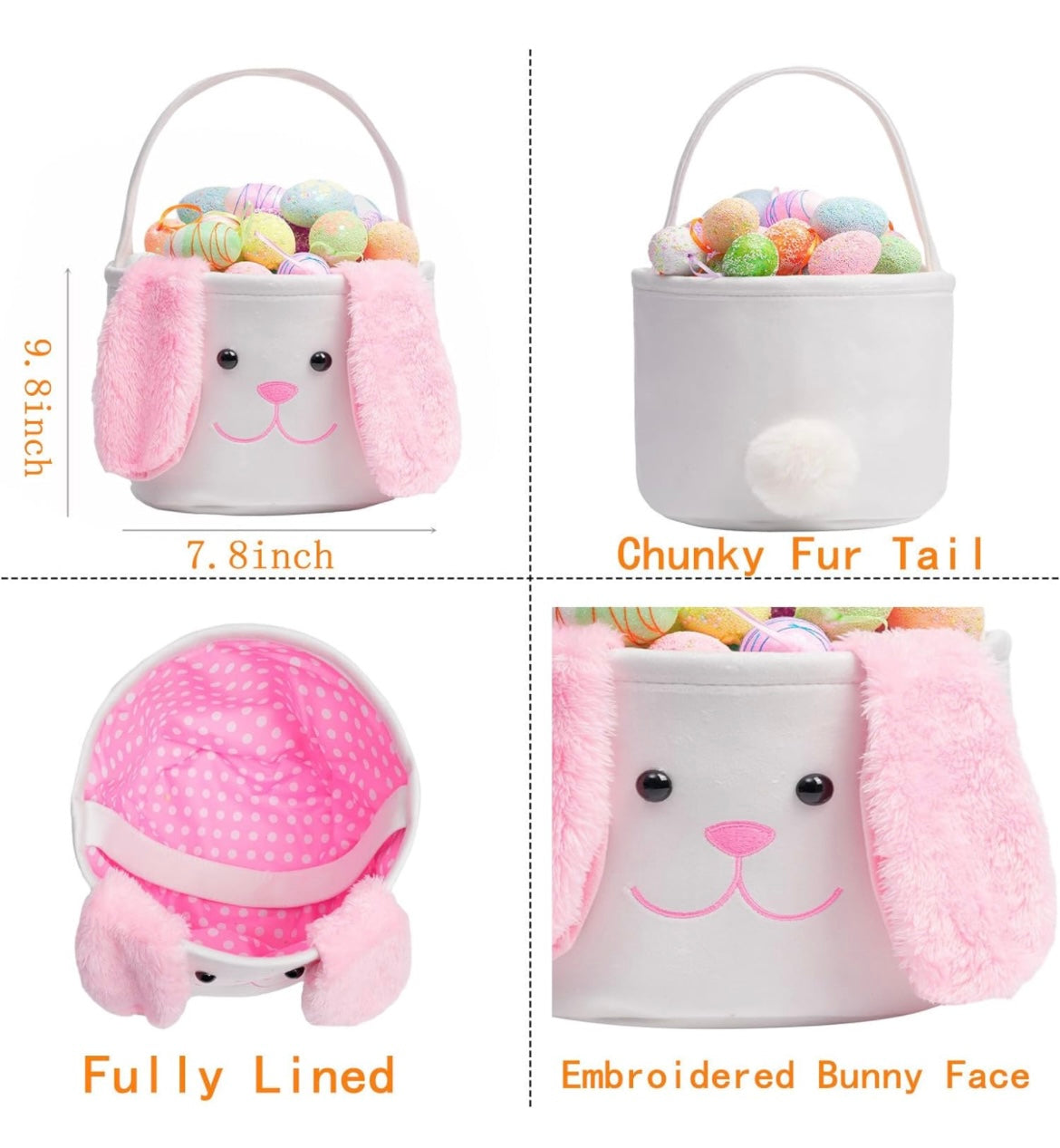 Personalized Furry Bunny Easter Basket