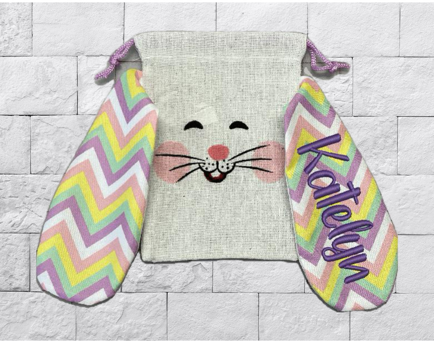 Personalized Easter Bunny Drawstring Gift Bag